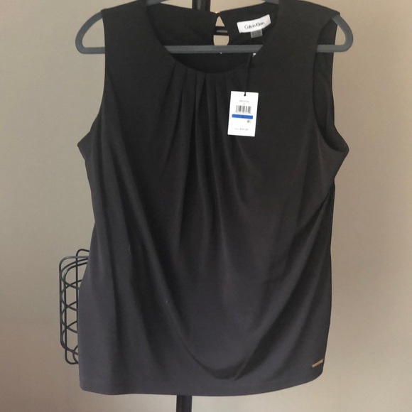 Brown Calvin Kelvin Sleeveless Blouse NWB - Picture 1 of 5